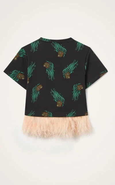 La Doublej La Scala Tee With Feathers In Multi