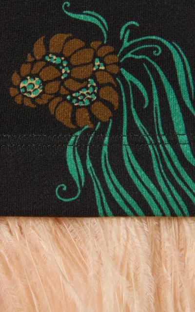 La Doublej La Scala Tee With Feathers In Multi