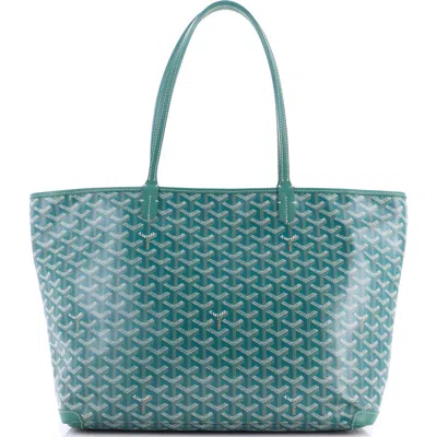 Pre-owned Goyard  Goyard Artois Tote Coated Canvas Mm In Blue