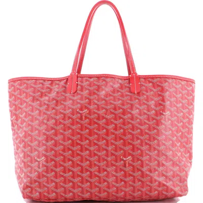 Pre-owned Goyard  Goyard Saint Louis Tote Coated Canvas Gm In Red