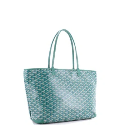 Pre-owned Goyard  Goyard Artois Tote Coated Canvas Mm In Blue