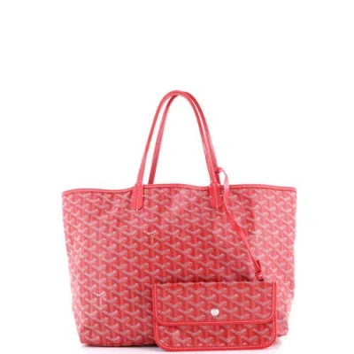 Pre-owned Goyard  Goyard Saint Louis Tote Coated Canvas Gm In Red