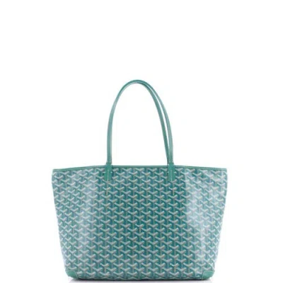 Pre-owned Goyard  Goyard Artois Tote Coated Canvas Mm In Blue