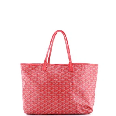 Pre-owned Goyard  Goyard Saint Louis Tote Coated Canvas Gm In Red