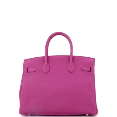 Pre-owned Hermes  Hermes Birkin Handbag Pink Clemence With Palladium Hardware 30 In Purple