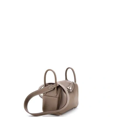 Pre-owned Hermes  Hermes Lindy Bag Clemence Mini In Brown