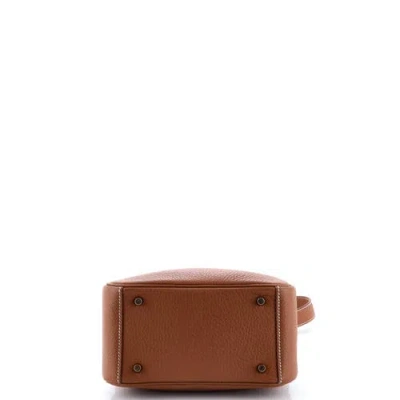 Pre-owned Hermes  Hermes Lindy Bag Clemence Mini In Brown