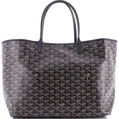 Pre-owned Goyard  Goyard Saint Louis Tote Coated Canvas Pm In Gray