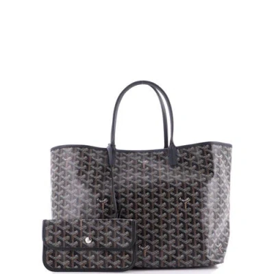 Pre-owned Goyard  Goyard Saint Louis Tote Coated Canvas Pm In Gray