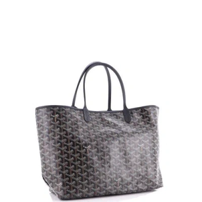 Pre-owned Goyard  Goyard Saint Louis Tote Coated Canvas Pm In Gray