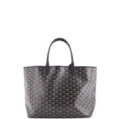 Pre-owned Goyard  Goyard Saint Louis Tote Coated Canvas Pm In Gray