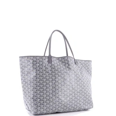 Pre-owned Goyard  Goyard Saint Louis Tote Coated Canvas Gm In Gray