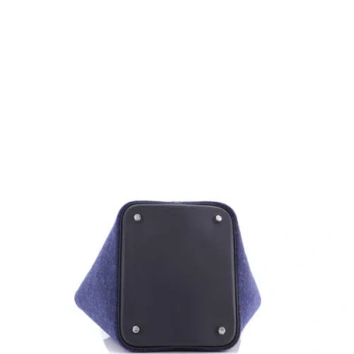 Pre-owned Hermes  Hermes Picotin Lock Bag Felt With Leather Mm In Blue