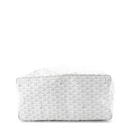 Pre-owned Goyard  Goyard Saint Louis Tote Coated Canvas Gm In White