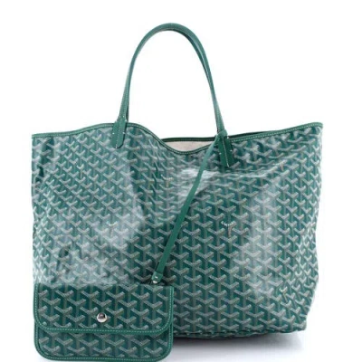 Pre-owned Goyard  Goyard Saint Louis Tote Coated Canvas Gm In Green