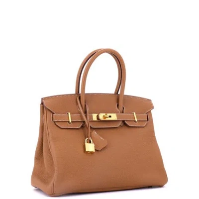 Pre-owned Hermes  Hermes Birkin Handbag Brown Togo With Gold Hardware 30 In Brown