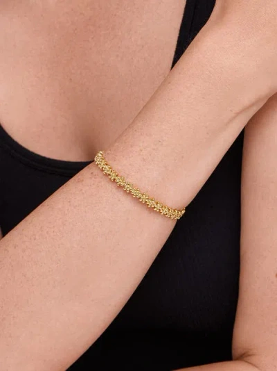 Devata Daisy Flower Eternity Bangle Bracelet In Gold