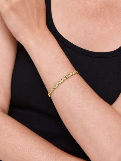 Devata Sweet Heart Eternity Bangle Bracelet In Gold