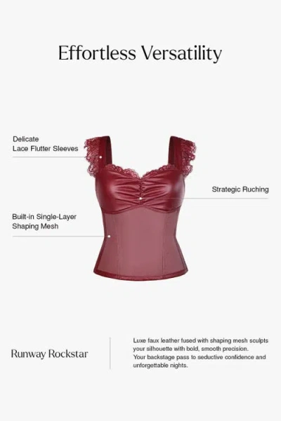 Popilush Lace Trim Sculpting Camisole Top In Brown