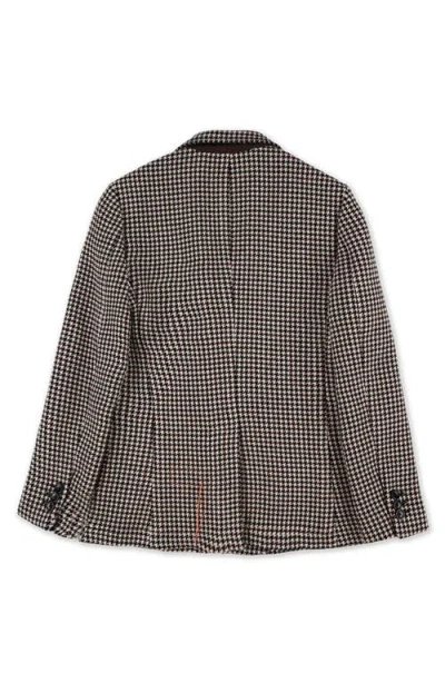 Fortela Benjamin Houndstooth-pattern Single-breasted Blazer In Black