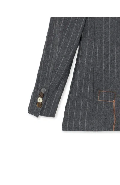 Fortela Brandy Classic Double-breasted Pinstripe Jacket In Black