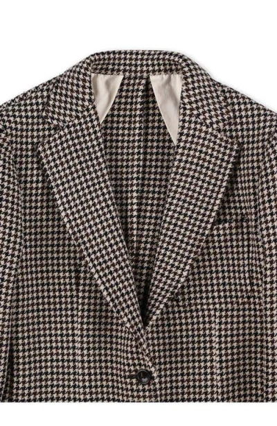 Fortela Benjamin Houndstooth-pattern Single-breasted Blazer In Black