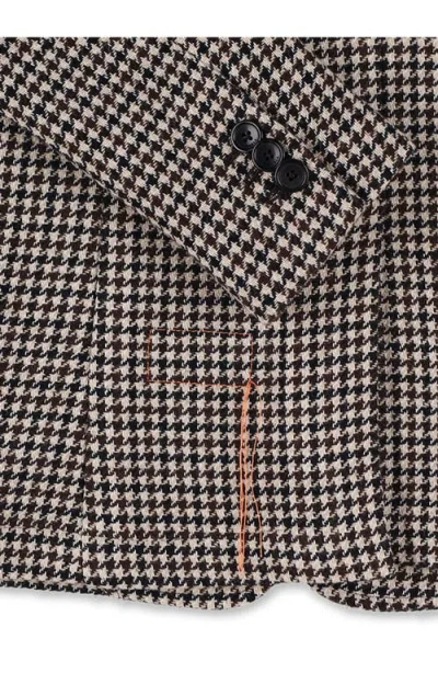 Fortela Benjamin Houndstooth-pattern Single-breasted Blazer In Black