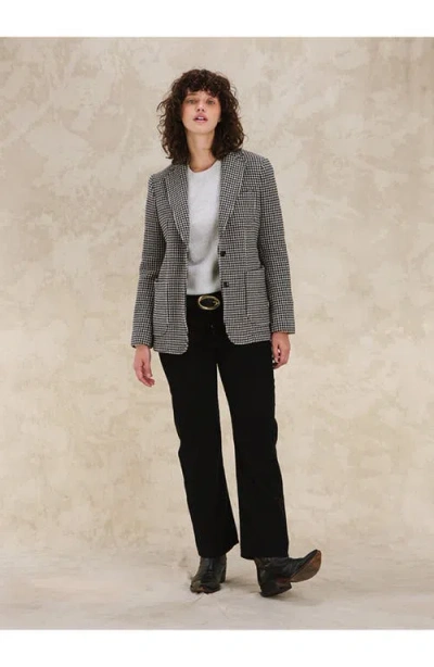 Fortela Benjamin Houndstooth-pattern Single-breasted Blazer In Black