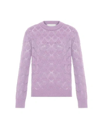 Theo The Label Ersa Pointelle Argyle Pullover In White