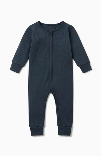Mori Ribbed Two Way Zip-up Sleepsuit In Animal Print