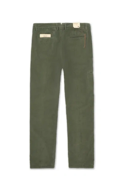 Fortela Pences Corduroy Pleated Trousers In Green