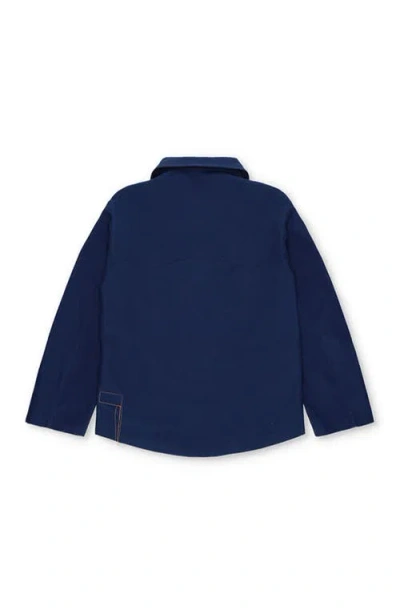 Fortela Perno Double-breasted Slub Cotton Jacket In Blue