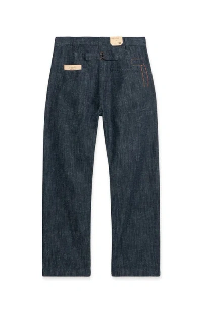 Fortela Russell Indigo Rinse Denim Trousers In Blue
