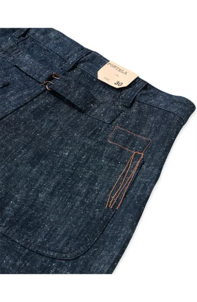 Fortela Russell Indigo Rinse Denim Trousers In Blue