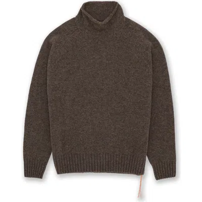Fortela Andrew Merino Wool High Neck Sweater In Brown