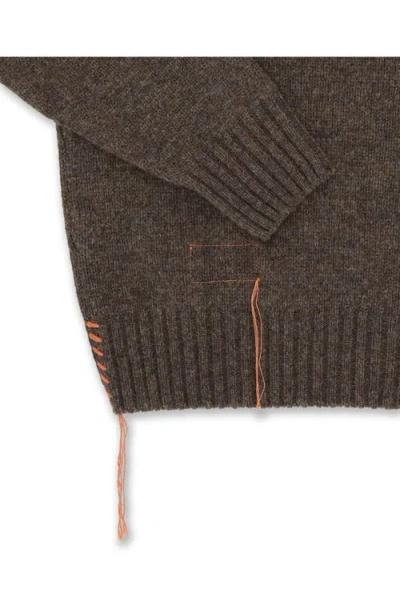Fortela Andrew Merino Wool High Neck Sweater In Brown