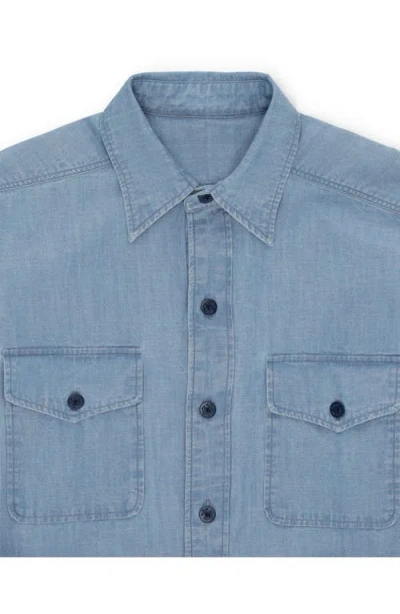 Fortela Double-pocket Cotton Shirt Jacket In Blue