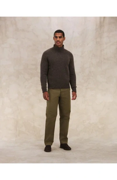 Fortela Andrew Merino Wool High Neck Sweater In Brown