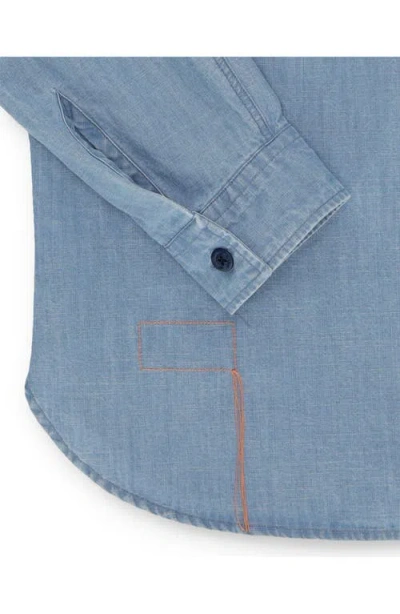 Fortela Double-pocket Cotton Shirt Jacket In Blue