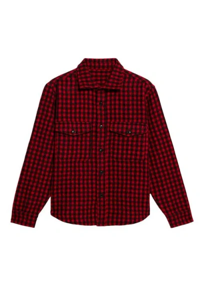 Fortela Anker Wool Check Shirt With Pockets In Red
