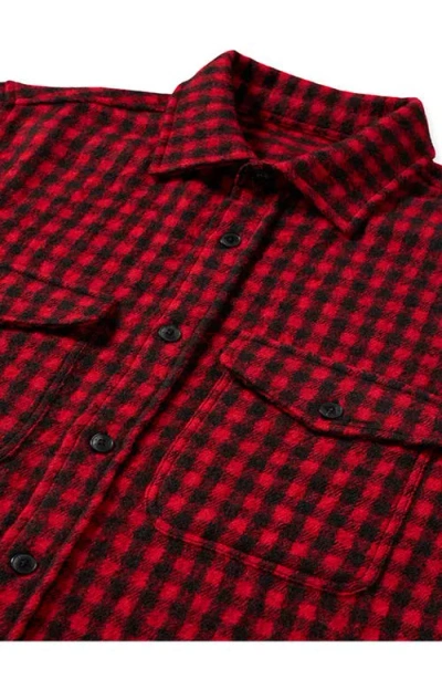 Fortela Anker Wool Check Shirt With Pockets In Red