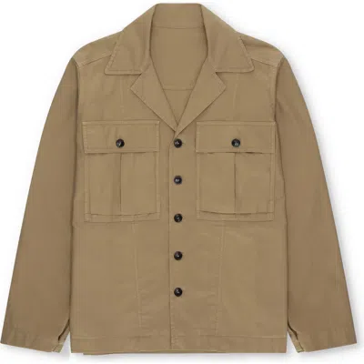 Fortela Solomon Twill Cotton Overshirt In Brown