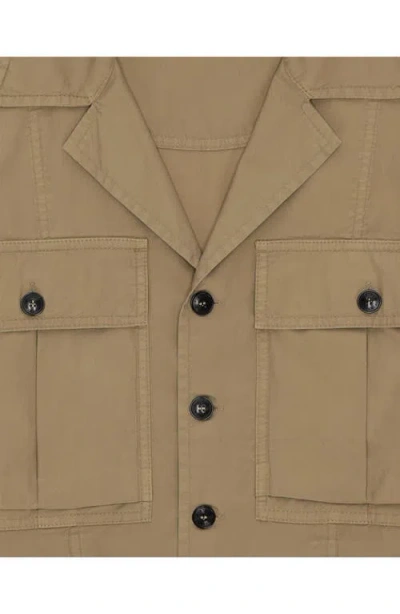 Fortela Solomon Twill Cotton Overshirt In Brown