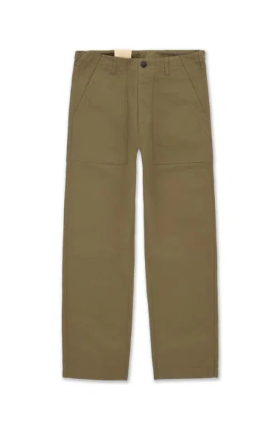Fortela Newfatigue Heavyweight Cotton Gabardine Fatigue Pants In Green