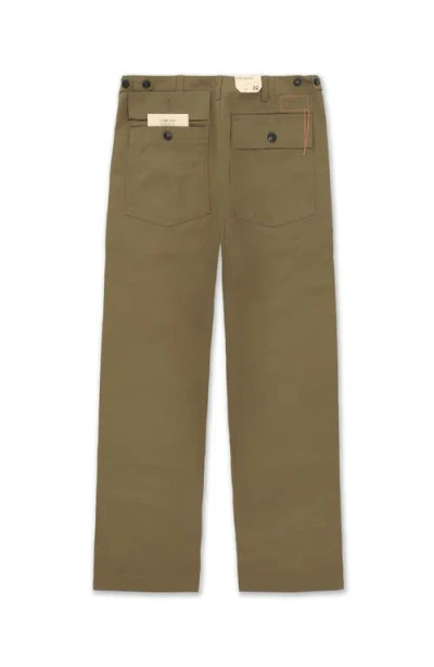 Fortela Newfatigue Heavyweight Cotton Gabardine Fatigue Pants In Green