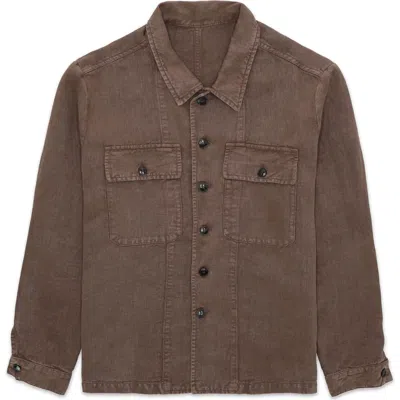 Fortela Helvetica Linen Overshirt In Brown