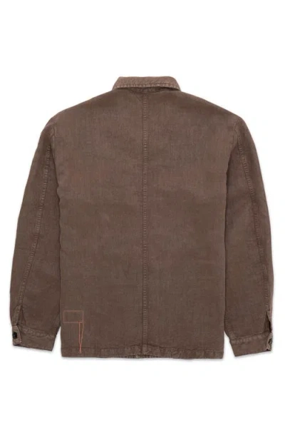 Fortela Helvetica Linen Overshirt In Brown