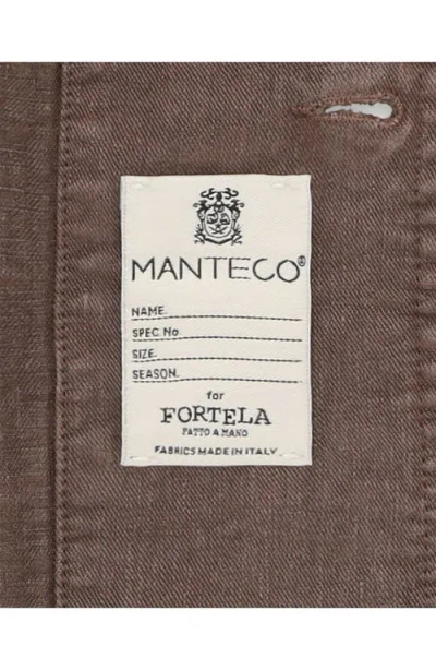 Fortela Helvetica Linen Overshirt In Brown