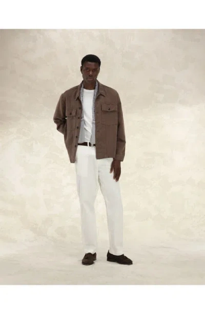 Fortela Helvetica Linen Overshirt In Brown