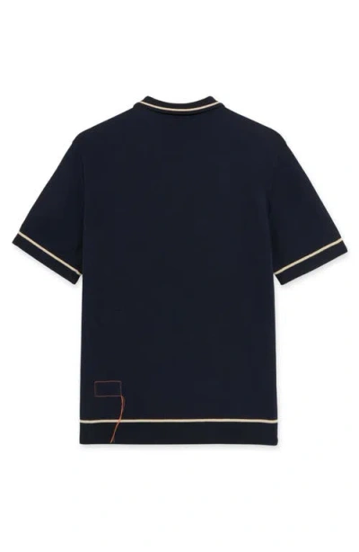 Fortela Herrison Cotton Short Sleeve Polo In Black